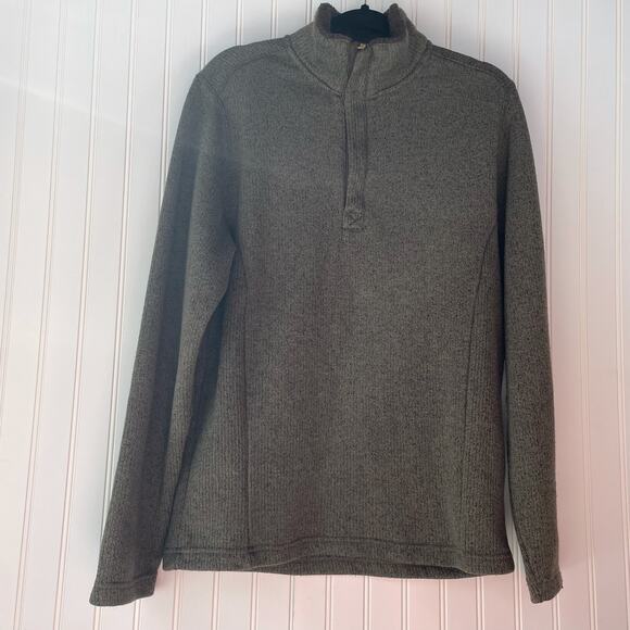 Weatherproof Men's Green 1/4 Zip Fleece Sweatshirt Size M - Picture 1 of 7
